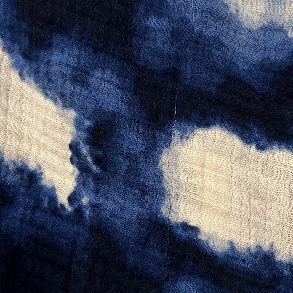 Anthropologie Porridge Tie Dye Peasant Top blue white M gorgeous - Picture 7 of 8